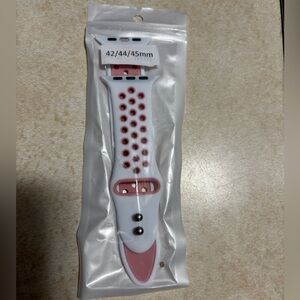 NWT Sporty Pink and White Silicone Smartwatch Band